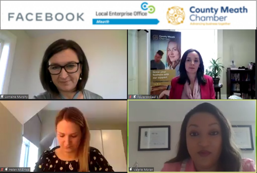 ecomm365's tweet photo. Thanks to County Meath Chamber for hosting their free webinar, with Valerie Moran and Minister Helen McEntee promoting the role of Women in Business &amp; Technology #MWIBT @MeathChambers @HMcEntee @LM_Coaching @Facebook https://t.co/ELlAmvl1bX