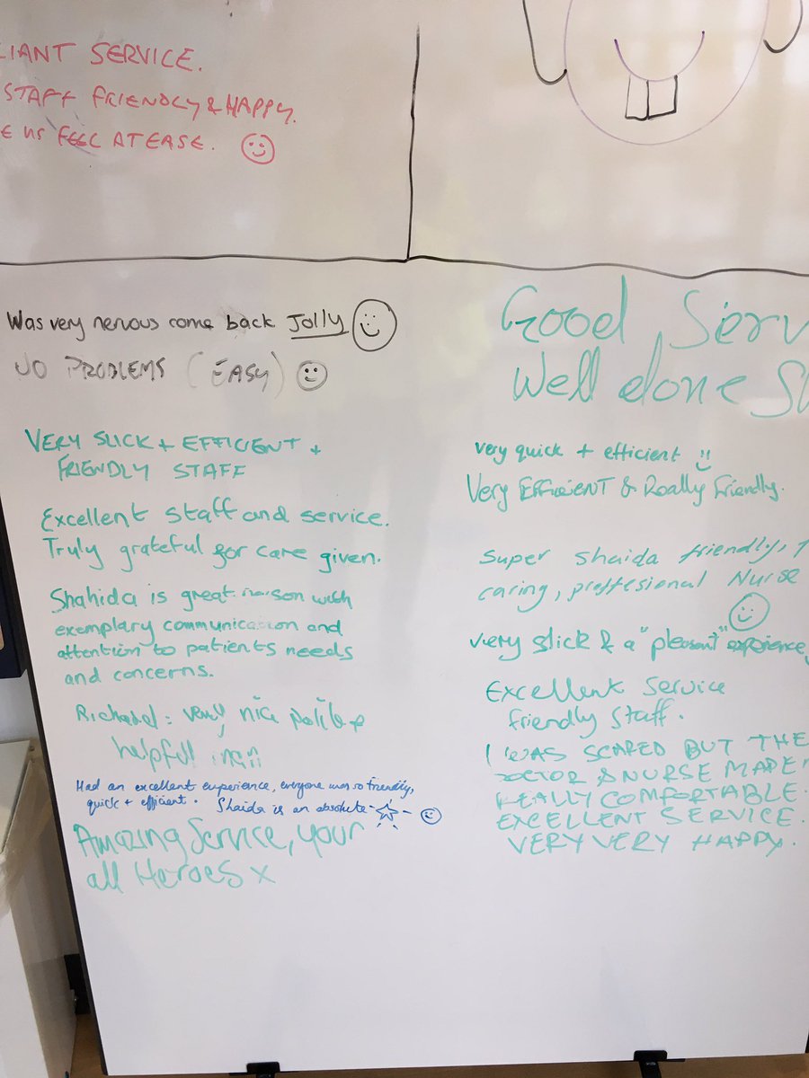 Doing a stint at the vaccine clinic in Ardwick and these are some of the comments people have left on the board - such a nice atmosphere at the Vallance