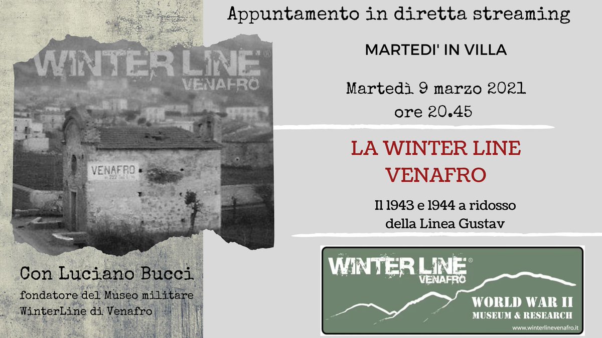 martediinvilla's tweet photo. A WINTER LINE VENAFRO. Il 1943 e 1944 a ridosso della Linea Gustav.Con LUCIANO BUCCI, ex sindaco di Conca Casale (Isernia) - https://t.co/O8rtfk3MEV https://t.co/b0rGqGHvlY