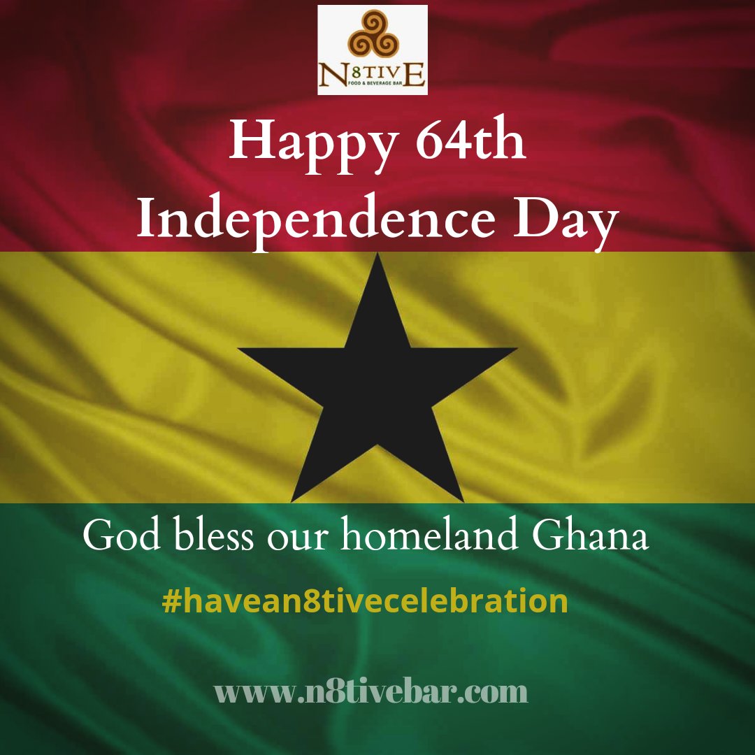 n8tivebar's tweet photo. Happy Independence Day 🇬🇭. Cheers to 64 years of freedom 🥂. Have a N8TIVE celebration. https://t.co/prr4qb77Tb