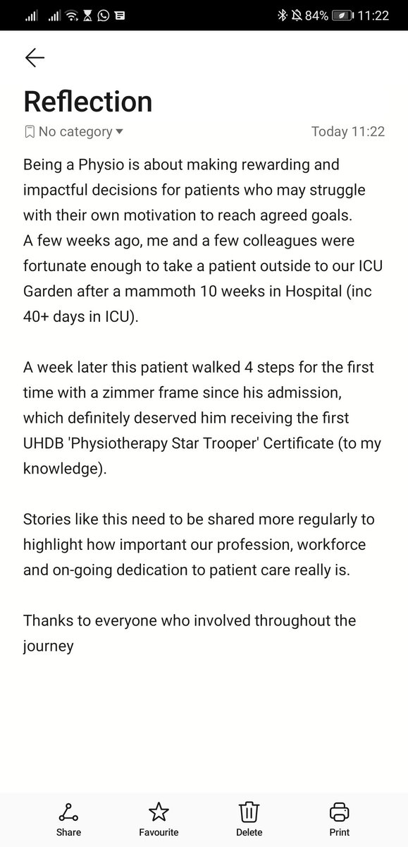 WLCPhysio's tweet image. A proud moment to handout our first Physiotherapy Star Trooper award. This was a few weeks ago towards the end of my redeployment. Thank you @Emma_ArmitagePT @surgerypt and all staff and #AHPs involved with this patients care at @UHDBTrust @UHDBDietetics @LeonhardtNicola