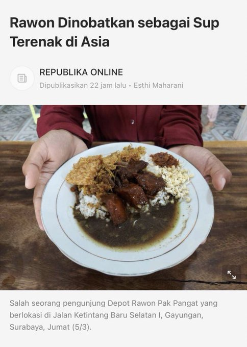 ngalamfess's tweet photo. oyi
gak salah ancen nek rawon iku makanan paling enak https://t.co/gwW5rG6Fj5