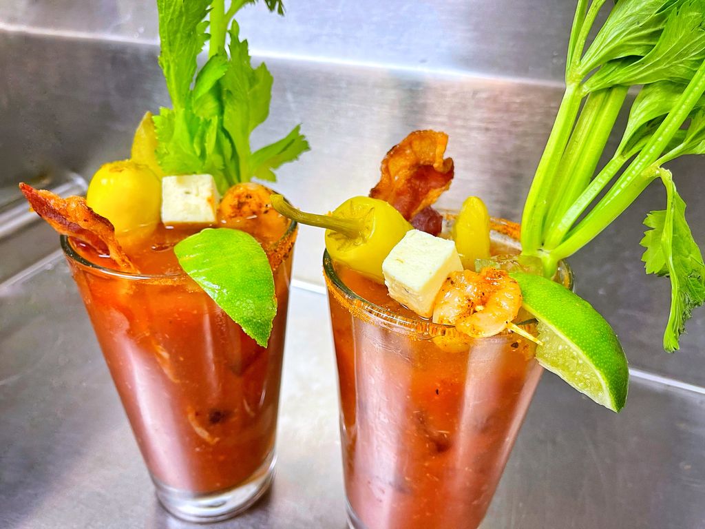 Plaid_Turnip's tweet photo. How about swinging by and trying out our new Hail Mary Bloody Mary! Bacon, celery, cheese, shrimp, and pepperoncini with Ketel One. #eatlocal #supportlocal #yessuffolk #drinklocal #plaidturnip https://t.co/4g6b1WHrGg