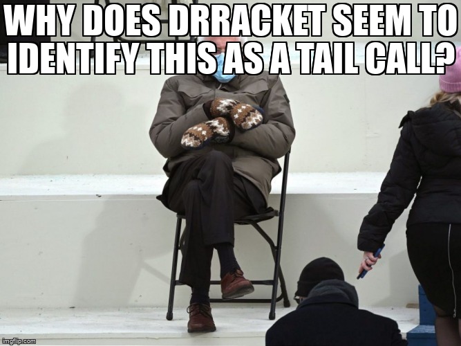 overflow_meme's tweet image. Why does DrRacket seem to identify this as a tail call? stackoverflow.com/questions/6650… #scheme #racket #tailrecursion