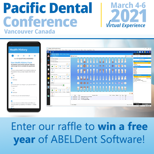 ABELDent's tweet photo. It's day 3 of PDC's virtual show! Don't forget to come visit our booth to see our brand new time-saving features. Also, enter our raffle if you haven't already! Just ask us for our game code for a chance to win a full year of ABELDent Software, everything included. #PDConf https://t.co/dqWfq64Bf5