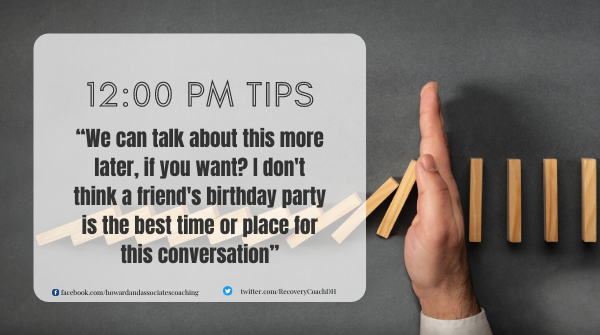 There are times when a subject will come up at an inopportune time, just be sure to actually revisit the topic, or to set a time and place to revisit it so that you aren't just stonewalling the person.

#boundarywork #stonewalling #appropriatetimes #conversation