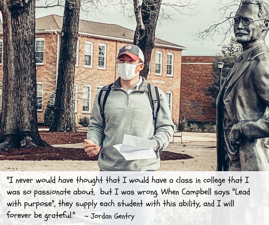 Our whole goal for the Honors Program is to equip our students to be leaders, and one of the ways we do that is by offering courses like Leading Underserved Communities. #CampbellHonors #Leadingwithpurpose