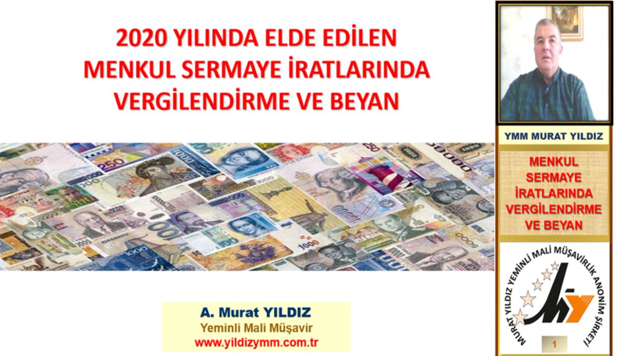 3. SUNUMUM "MENKUL SERMAYE İRATLARINDA VERGİLENDİRME VE BEYAN" 
 youtu.be/dpSf_kwJv18 <a href="/YouTube/">YouTube</a> 
linki aracılığıyla izleyebilirsiniz.