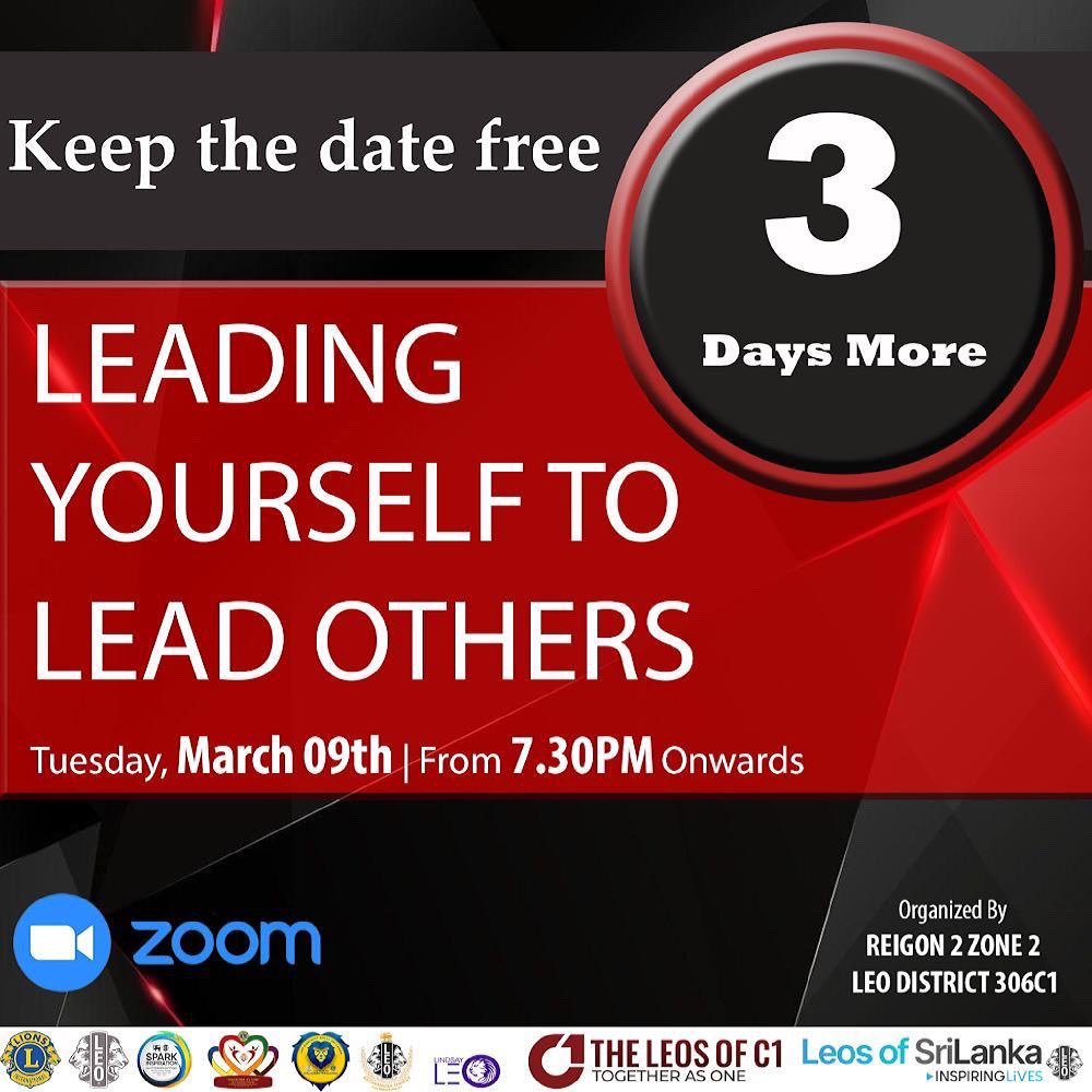 LeoWekanda's tweet photo. ARE YOU READY TO LEAD YOURSELF TO ACHIEVE YOUR LIFE GOALS?
On *9th March*
At *7.30 pm* ⏰
Via *Zoom* 📲
*3 DAYS MORE*
Save the date and get ready.....
*#LeadingYourself*
*#AchievingYourLifeGoals*
*#306C1*
*#MD306*
*#InspireLives* https://t.co/ENga1IeoPd