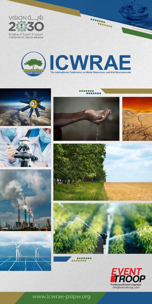 للمهتمين..
سيعقد المؤتمر الدولي التاسع للموارد المائية و البيئة الجافة افتراضياً في الفترة من29إلى 31 مارس، وسيسلط الضوء على الفائزين بجائزة الأمير سلطان بن عبد العزيز العالمية للمياه للسنوات السابقة