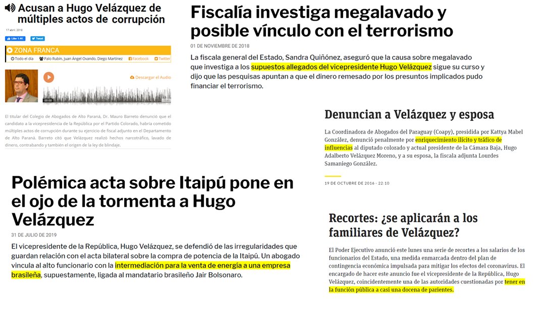 jfergo86's tweet photo. Hugo Velázquez no puede ser Presidente del Paraguay y aquí están las razones:⬇️
#QueSeVayanTodos 
#ANRneveragain https://t.co/DRFdJ8nSbY