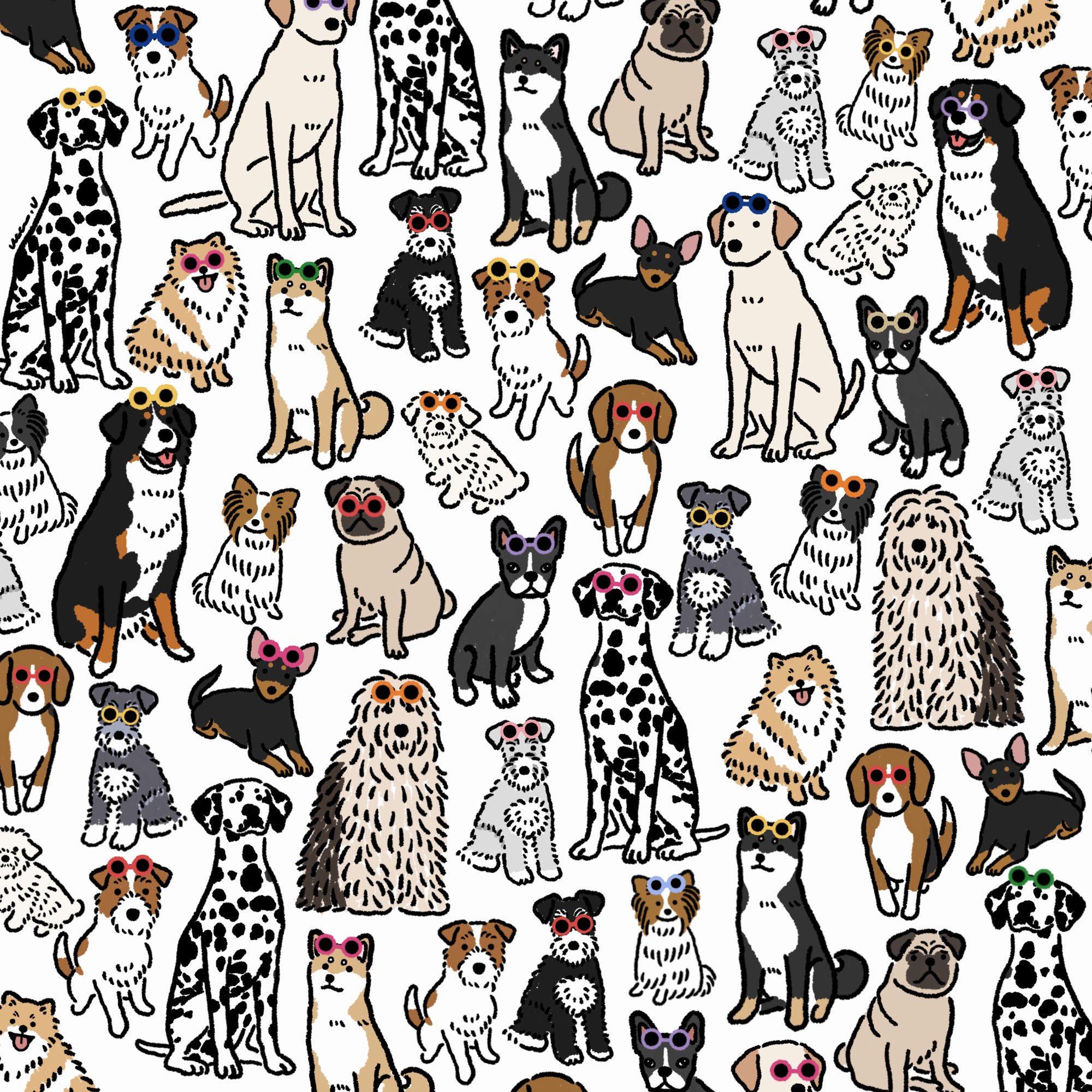 Uca U ユカ ユウ サングラス犬大集合 イラスト イラスト好きさんと繋がりたい イラスト好きな人と繋がりたい 絵描きさんと繋がりたい 絵柄が好みって人にフォローされたい T Co Wrsi21vfnm Twitter