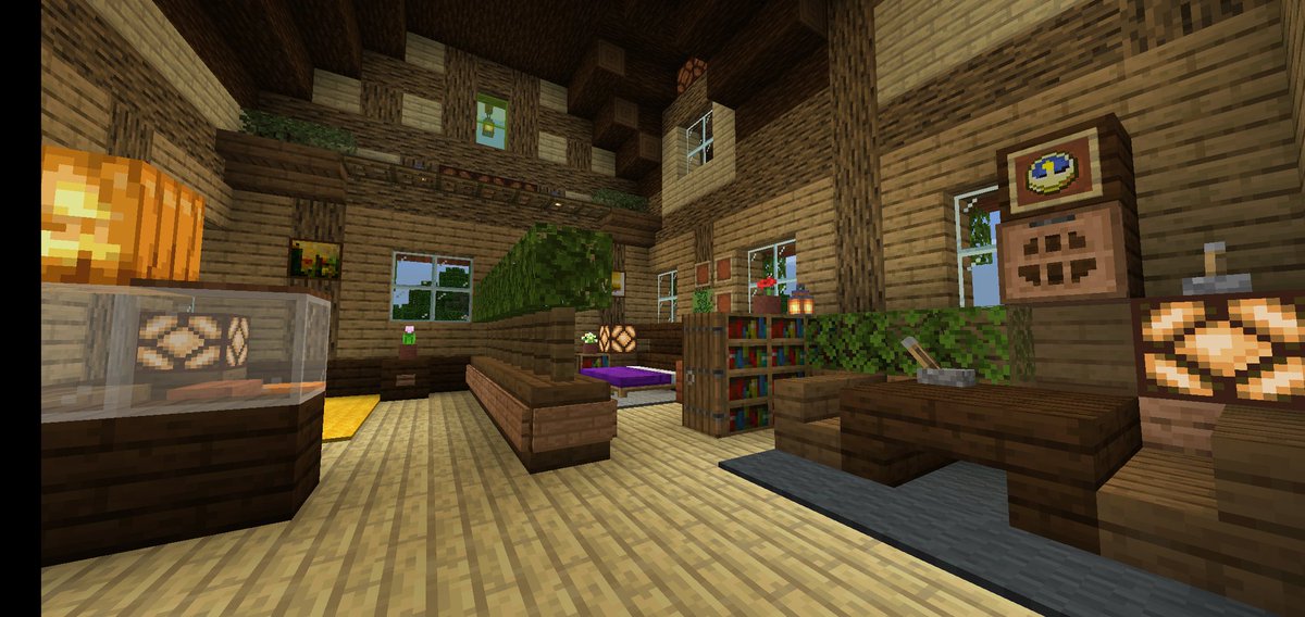 しんる 趣味垢 内装できました 玄関と廊下 ダイニングキッチン 寝室 Minecraft マインクラフト マイクラ