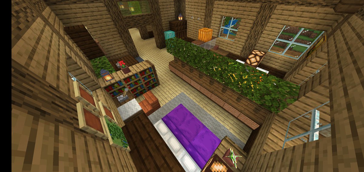 しんる 趣味垢 内装できました 玄関と廊下 ダイニングキッチン 寝室 Minecraft マインクラフト マイクラ