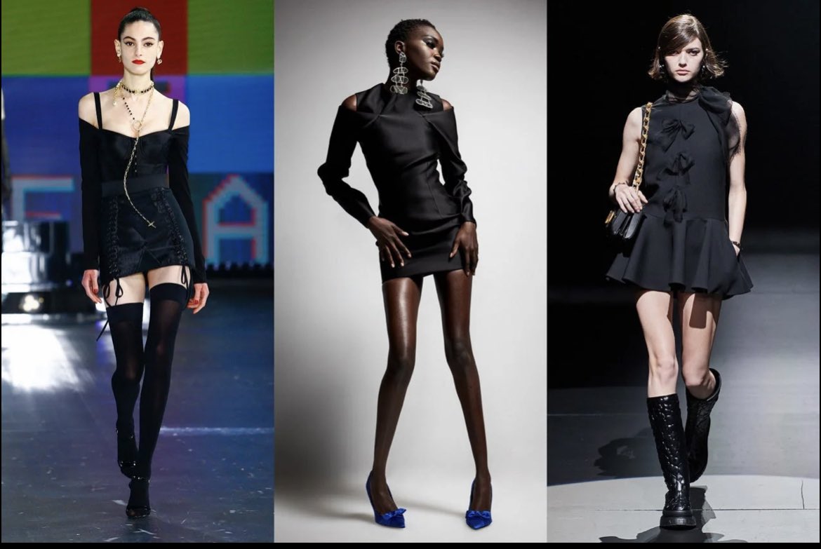 The little black dress #LBD made a strong appearance on the runway of #MilanFashionWeek #Valentino #dolcegabbana #TOMFORD