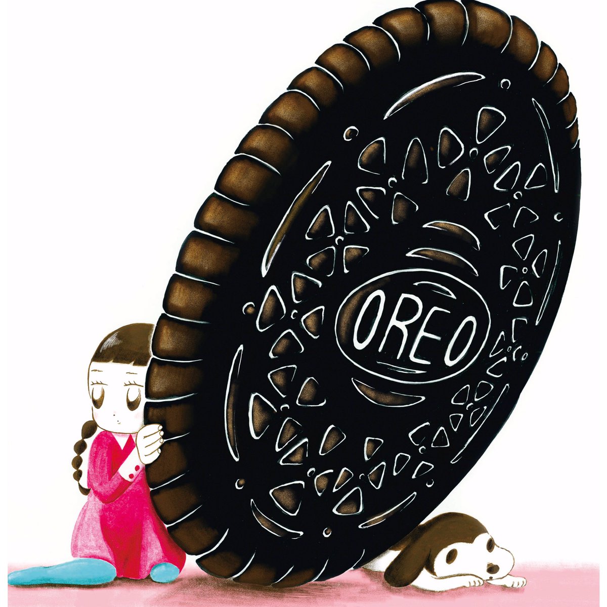 なおりん 課題 表と裏 オレオで表現しました イラスト Illustration 女の子 オレオ