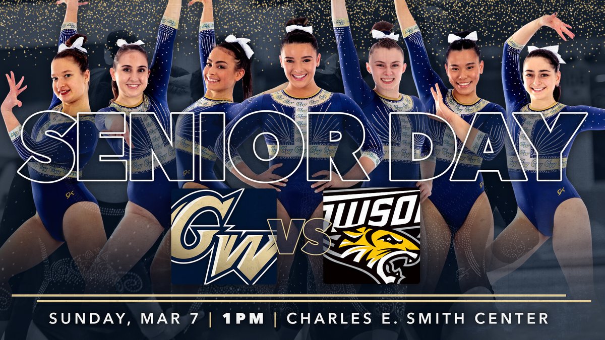 GW_Gymnastics's tweet photo. SENIOR DAY! Links ⬇️

🆚  : @Towson_GYM 
🕐  : 1 p.m.
📍  : Charles E. Smith Center
📊  : https://t.co/Qfj53EKPmH
📺  : https://t.co/TO645N618U https://t.co/cawdbMhSEh