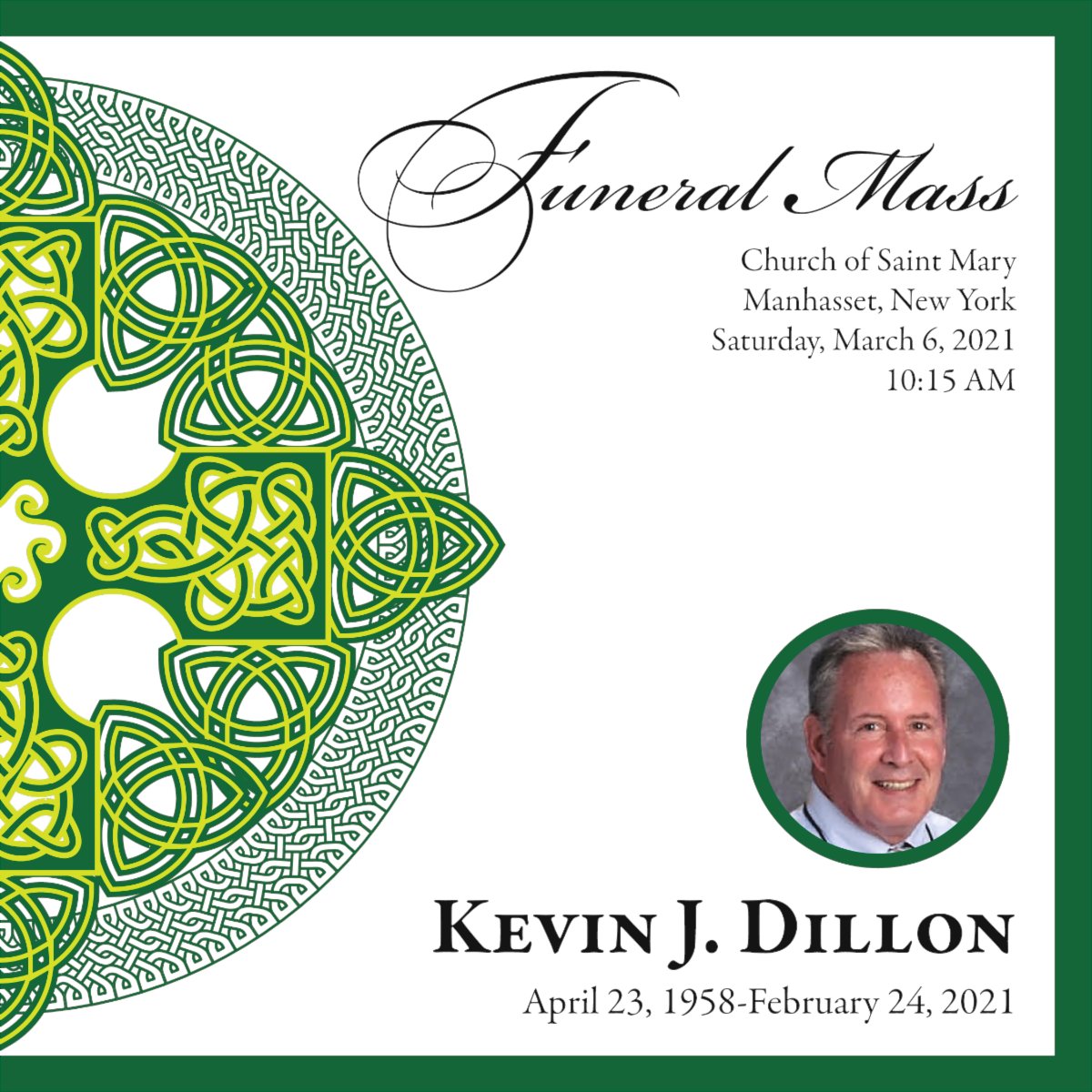 The St. Mary's Community continues to mourn the loss of history teacher Kevin Dillon. You can access a link to Mr. Dillon's Funeral Mass and Program here. The funeral mass for Mr. Dillon will be streamed on Saturday, March 6th, at 10:15am. saintmaryshs.org/apps/news/arti…