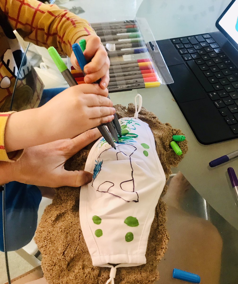madlizzie's tweet photo. Loving my designer masks made by my son :) https://t.co/djNYgdcBYv