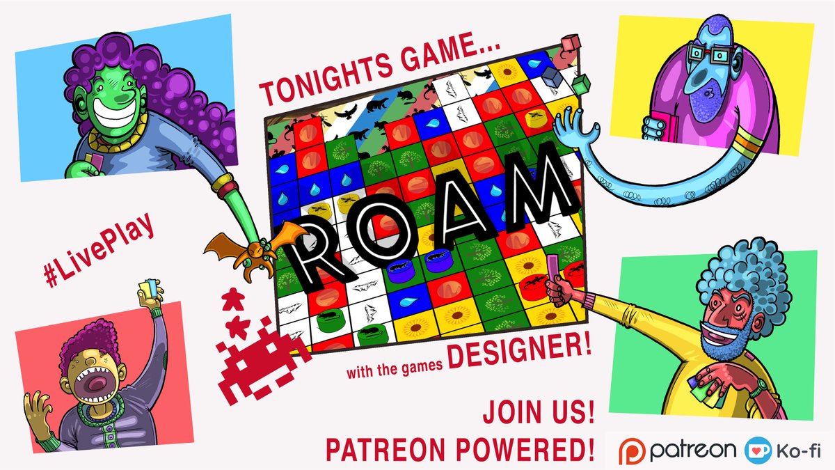 InGameUK_2097's tweet photo. #PlayTestBroadcast TONIGHT 7.30GMT ⭐ #ROAM ⭐ family tile laying fun! For 2-5 players on @TabletopSim with the games Designer! #Playtest #BoardGameDesign Join us LIVE! 🤩
~~~
#Twitch, #Youtube &amp; #FacebookLive!! 🤩 #IGUKPlayEnjoyRepeat #TileGames #BGG #BoardGames #TableTopSim https://t.co/PR1dbTqE3A