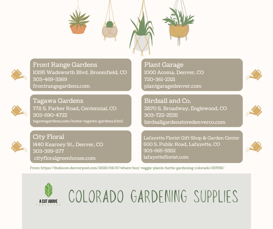 Late to the gardening party? Whether you're planning an indoor garden or an outdoor bed for spring, you can find veggies, herbs or decorative plants, and other essentials from these stores around Colorado. 

#ColoradoGardening