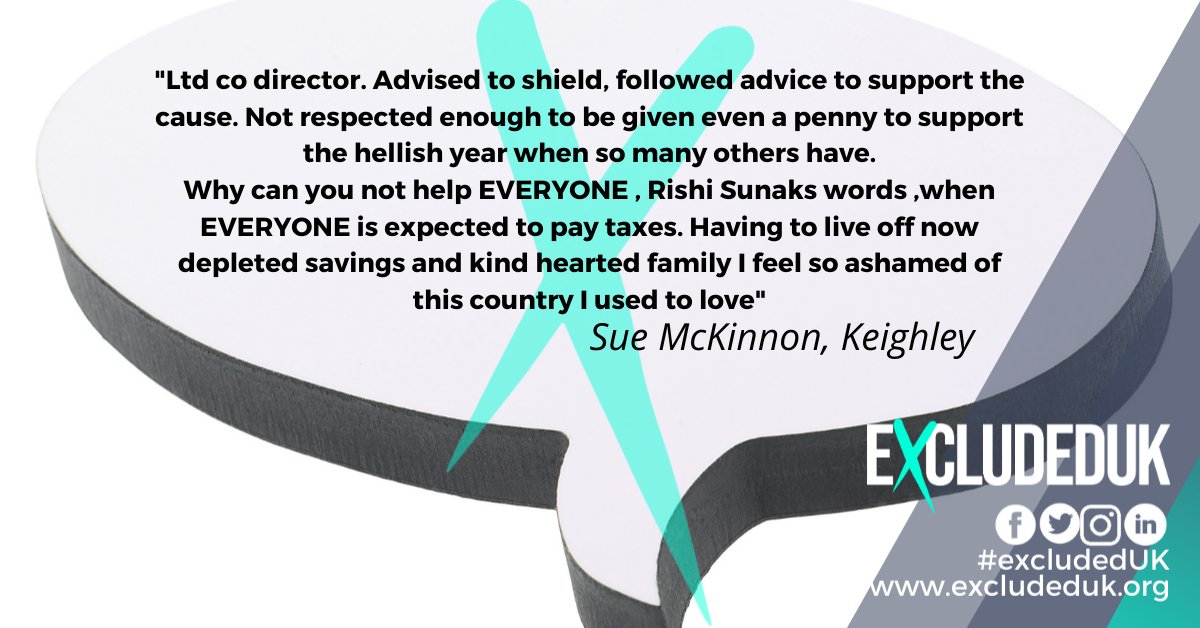 👇 #Excluded in #Keighley

If you were left behind by the Chancellor of the Exchequer, Mr Rishi Sunak then you are #ExcludedUK
