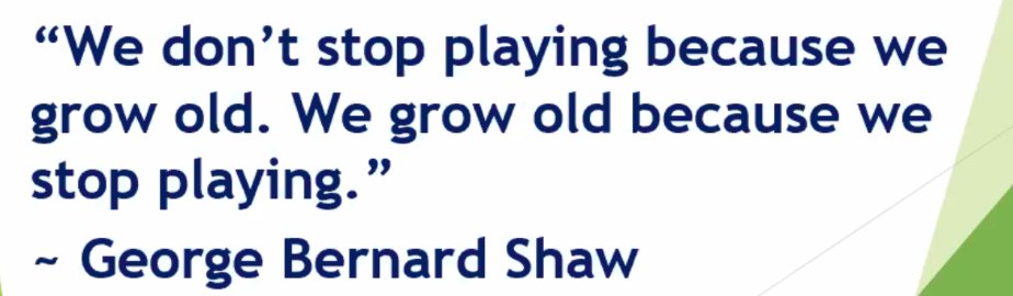 StortzKatie's tweet photo. "We don't stop playing because we grow old. We grow old because we stop playing". I'm always trying to think of new ways to engage post secondary students in playful learning online. Send your ideas my way. #staycurious @striveswo #winterrethink2021 @Glory_Ressler https://t.co/g5Ly6z1sSU