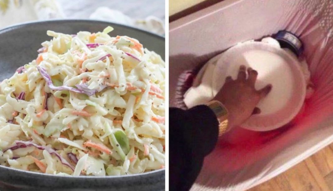 CauseWereGuys's tweet photo. How to eat coleslaw: https://t.co/DO5rAhrjmQ