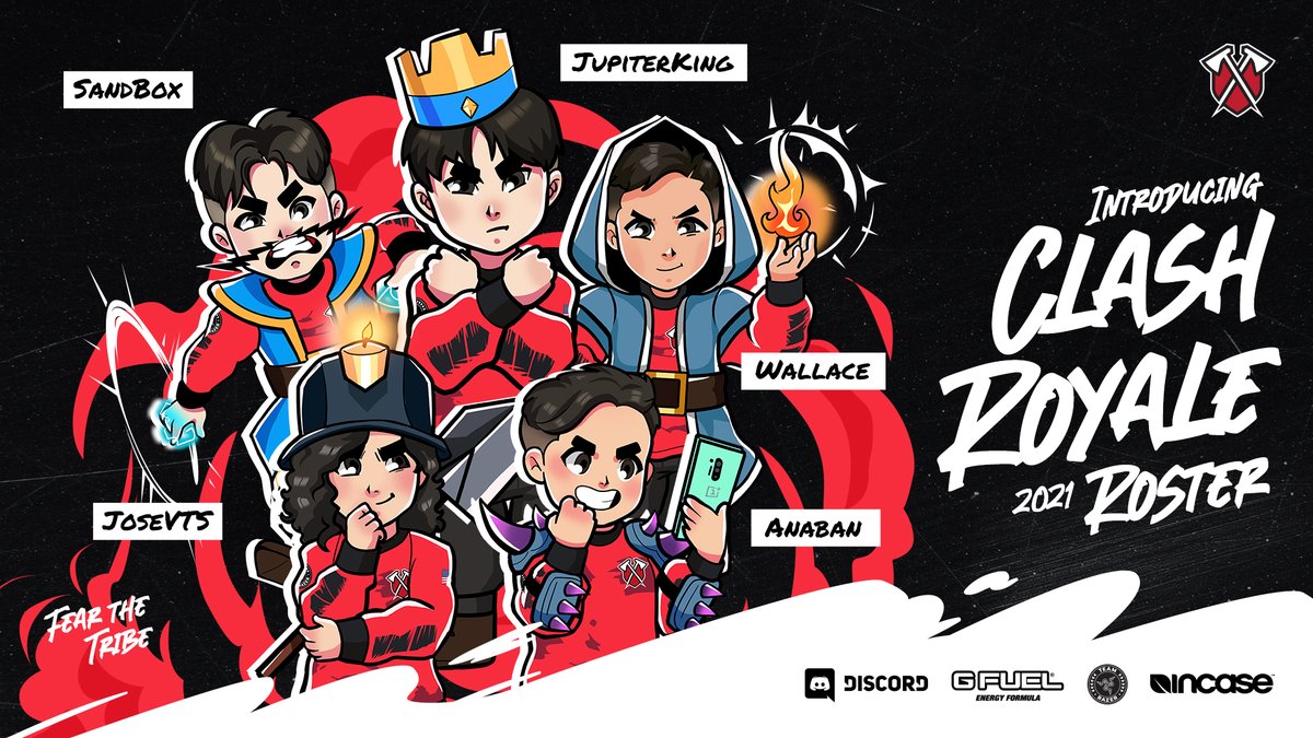 Got any crowns? 👑

We're stoked to officially announce our CRL roster for 2021!

👑 <a href="/JupiterKing/">JupiterKing</a> 
👑 <a href="/WallaceCR_/">Wallace</a> 
👑 <a href="/Anaban_Cr/">Anaban ✨</a> 
👑 @SandisGod
👑 <a href="/JoseVTS/">JoseVTS</a>

#FEARTHETRIBE ⚔️
