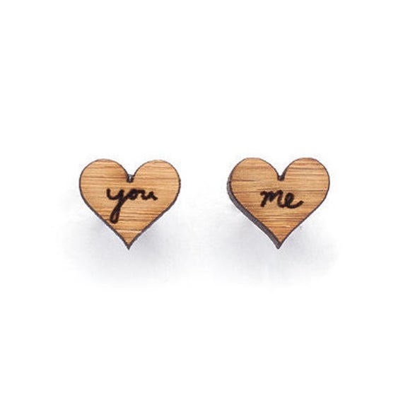 Valentine's Day Gift - Love heart jewelry etsy.me/3sqez2i #jewelry #earrings #ecofriendly #5yearanniversary #loveheartearrings