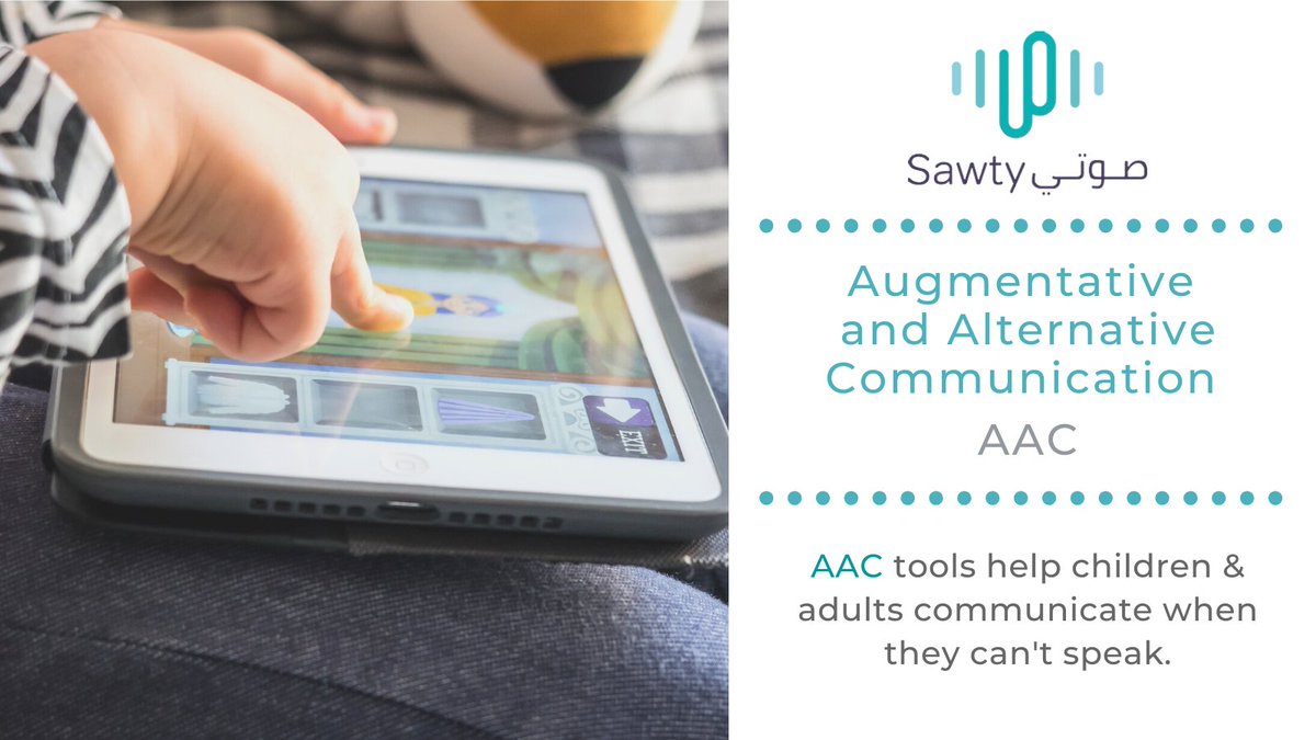 SawtyCo's tweet photo. What is #AAC? 

AAC is short for Augmentative and Alternative Communication  - a set of tools that help children &amp; adults communicate when they can't speak. https://t.co/wBqFltrx4V