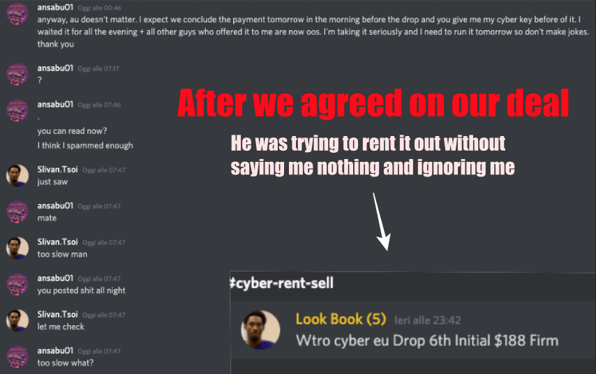 Here is a very negative feedback on <a href="/Cloud_Pocket/">pocket cloud</a> and its owner <a href="/slivanosleep/">Slivan</a>. He flaked on me after we explicitly agreed on a monthly Cyber rental. He also ignored my DM's, leaving me without setup for UNC's drop. Avoid dealing with him, it's a tip!🤡
