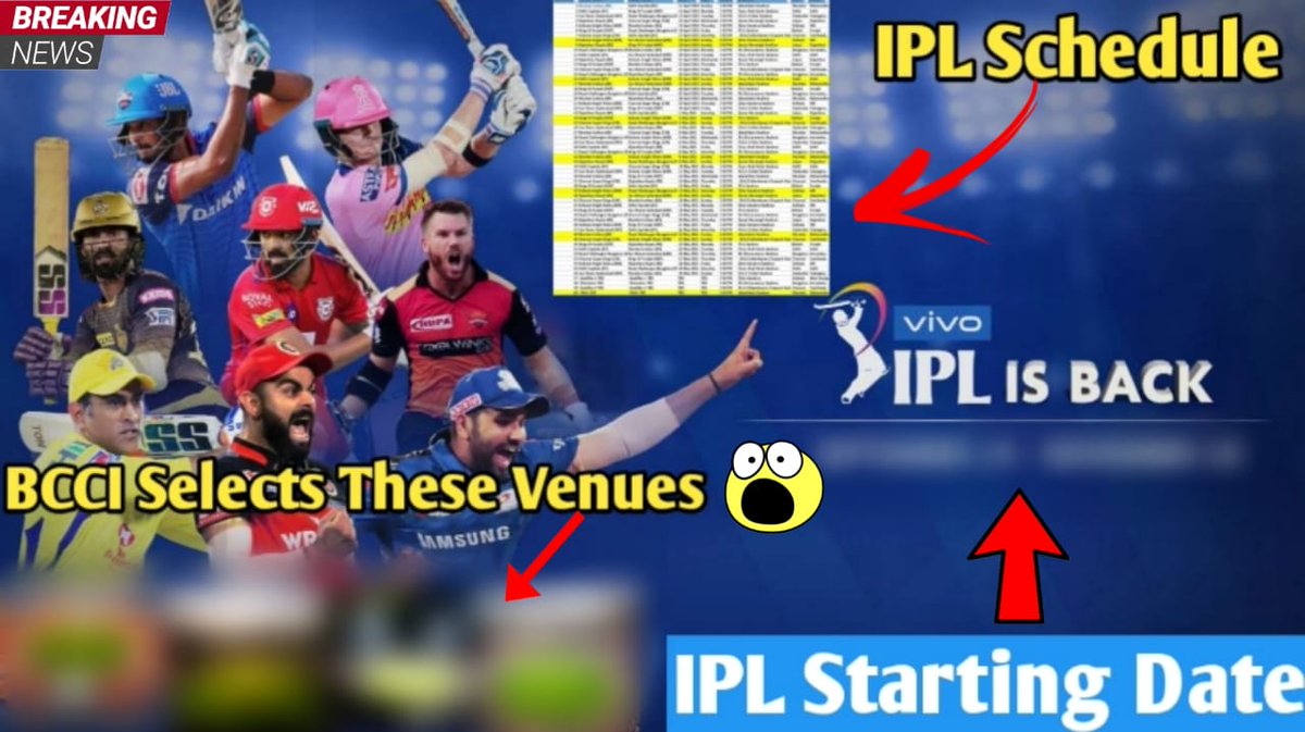 IPL 2021 - Starting Date,Timings,Venue And Full Schedule Announced By BCCI
#IPL #Lords #BCCI #IPL​ #IPL2021​ #BCCIMeeting​ #IPLMeeting​ #IPLSchedule​ #IPL2021Schedule​ #IPLStartingDate #IPL​​​​​ #VIVOIPL​​​​​ #VIVOIPL2021​​​​​ #IPL2021​​​​​ #IPLAuction 

youtu.be/S043cTNnlB8