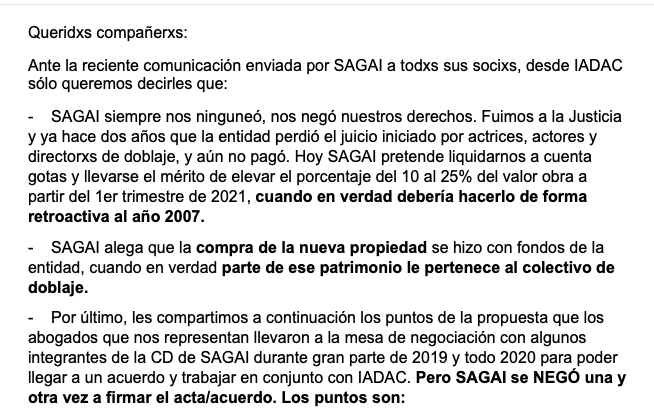 iadacarg's tweet photo. EL ACUERDO QUE @Sagai_Org  NO QUIERE FIRMAR
#ElDoblajeTieneDerechos https://t.co/5uiFtQ56UI
