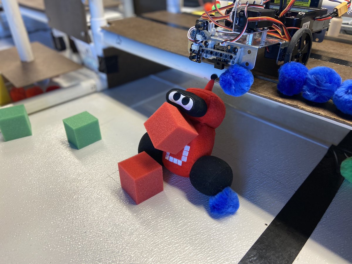 FMCHSRobotics's tweet photo. The students have nicknamed him “Labot James”. #BotGuy #Botball @BotballRobotics https://t.co/dkZgmF1AWA