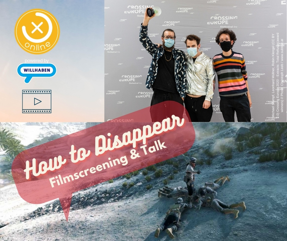 Am Mittwoch haben wir am Online button Festival das Künstlerkollektiv Total Refusal zu Gast und schauen uns mit ihnen ihren preisgekrönten Film »How to Disappear« übers Desertieren im Ego-Shooter an. 
buttonfestival.at
