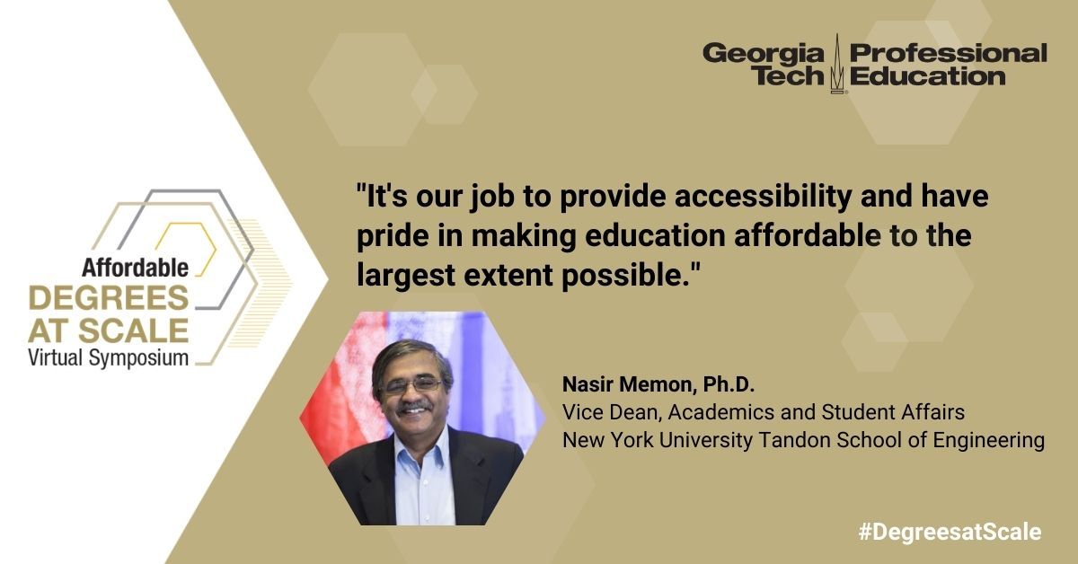 NYU Tandon (@nyutandon) on Twitter photo Prof. <a href="/evilproffy/">Nasir Memon</a>, @NYUTandonOnline, joined @GTProfEd to talk about affordability, access, and rankings for at-scale learning featuring <a href="/cdellarocas/">Chris Dellarocas</a> & moderated by <a href="/YakutGazi/">Yakut Gazi</a>. See their conversation b.gatech.edu/38eKxGm #DegreesatScale #NYUTandonMade Prof. <a href="/evilproffy/">Nasir Memon</a>, @NYUTandonOnline, joined @GTProfEd to talk about affordability, access, and rankings for at-scale learning featuring <a href="/cdellarocas/">Chris Dellarocas</a> & moderated by <a href="/YakutGazi/">Yakut Gazi</a>. See their conversation b.gatech.edu/38eKxGm #DegreesatScale #NYUTandonMade