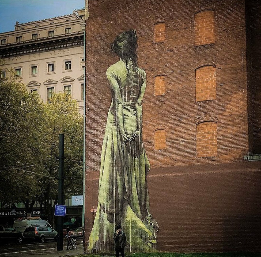 Mural by South African Faith47 in Portland (OR), USA (2018) 

#faith47 #mural #portland #portlandstreetart #streetart #lamolinastreetart 

📷 via Insta artist | bit.ly/3bYlGri