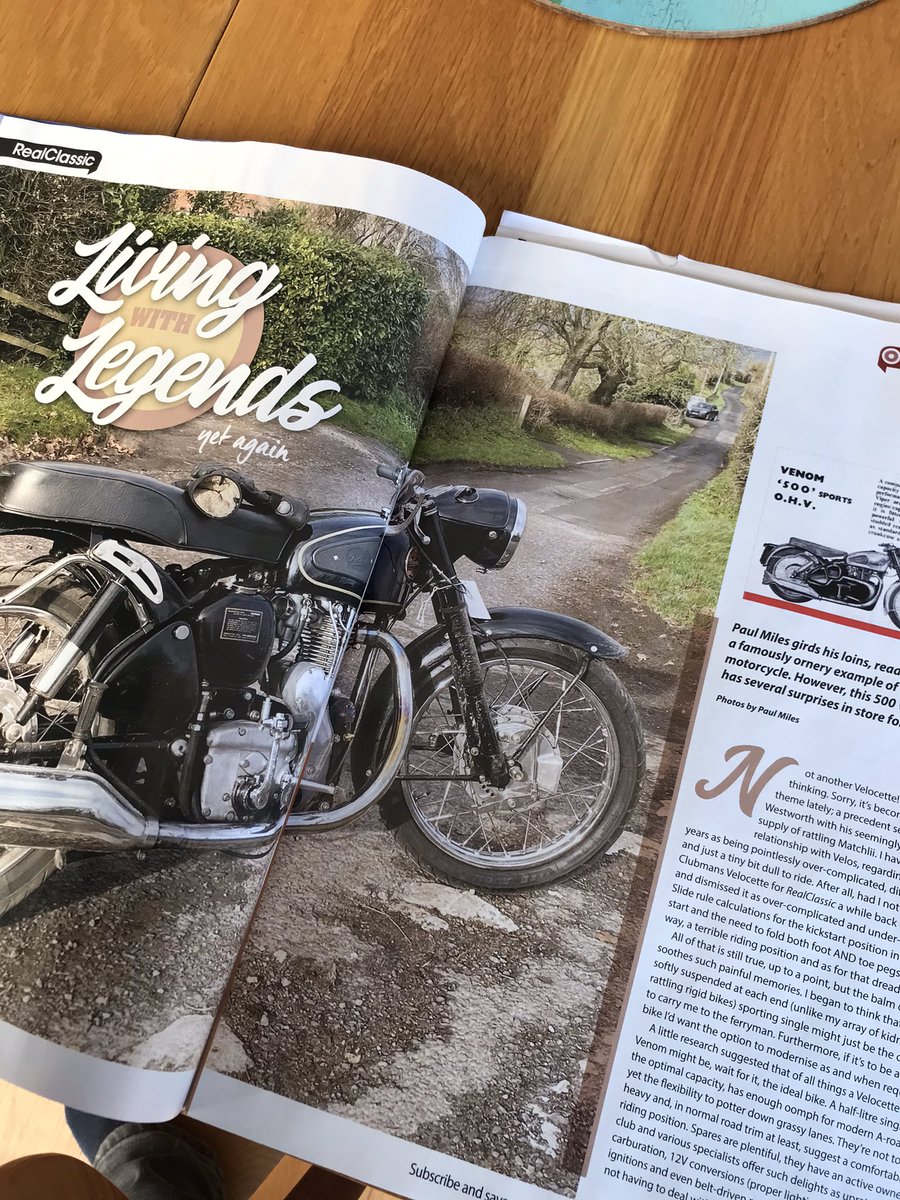 classicrider's tweet image. Please to see my latest article in the ‘living with legends’ series has been published. This  sublime Velocette Venom . See it in RealClassic magazine.