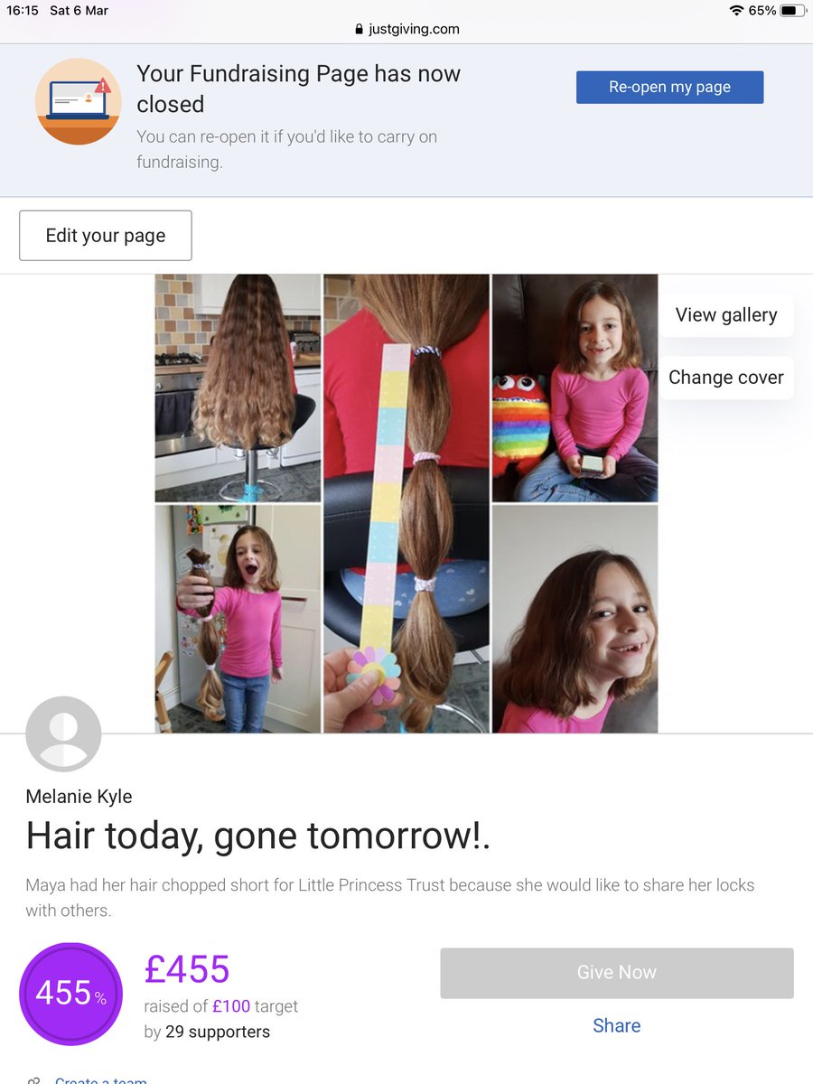 MelanieKyle7's tweet photo. @LPTrustUK Maya’s fundraising page has now closed. Am I right in thinking that JustGiving transfer the funds directly to you? https://t.co/BgjS3dUZn1