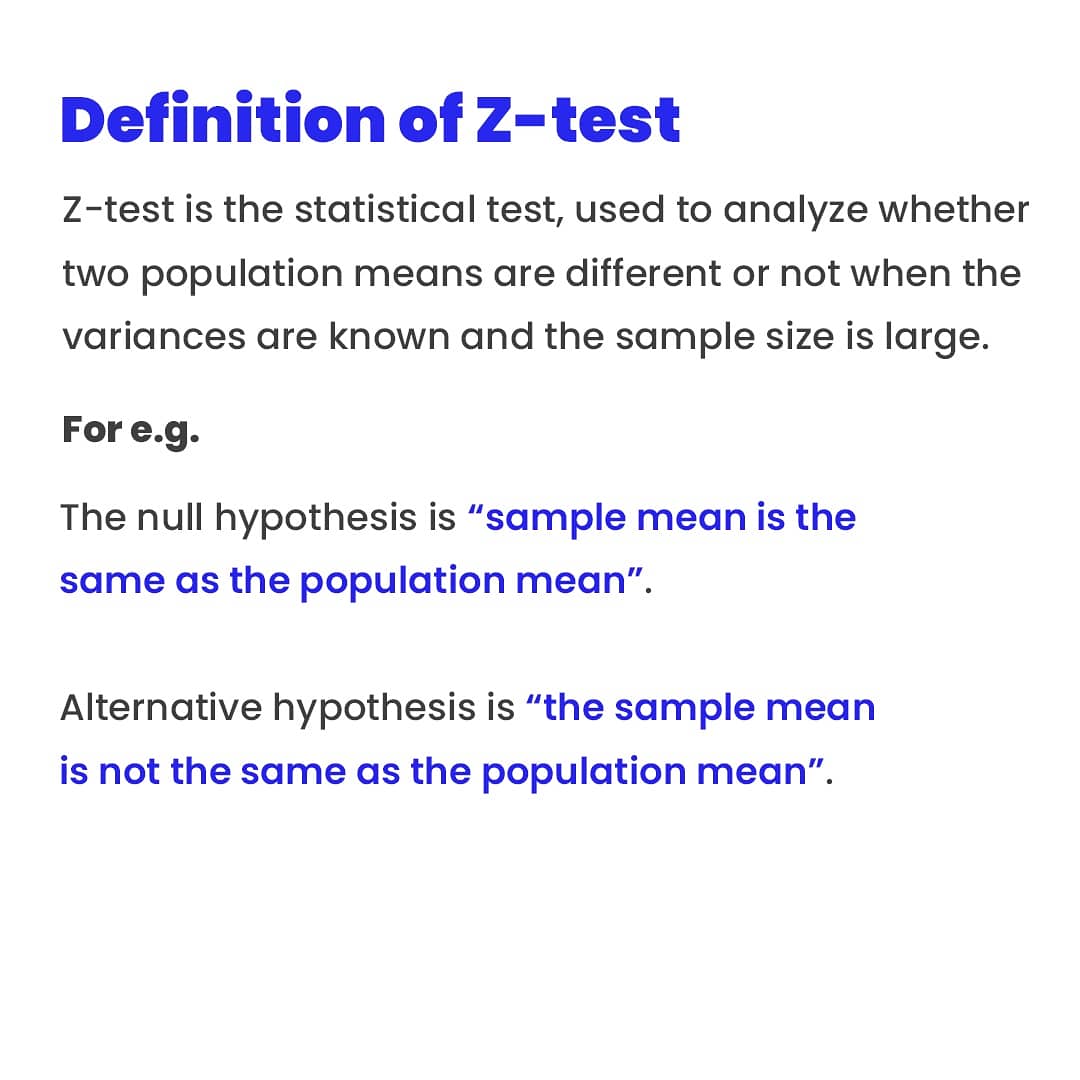 AnalyticsSteps's tweet image. Brief introduction of Z-test.
#ztest #hypothesistesting #statistics #ztestformula