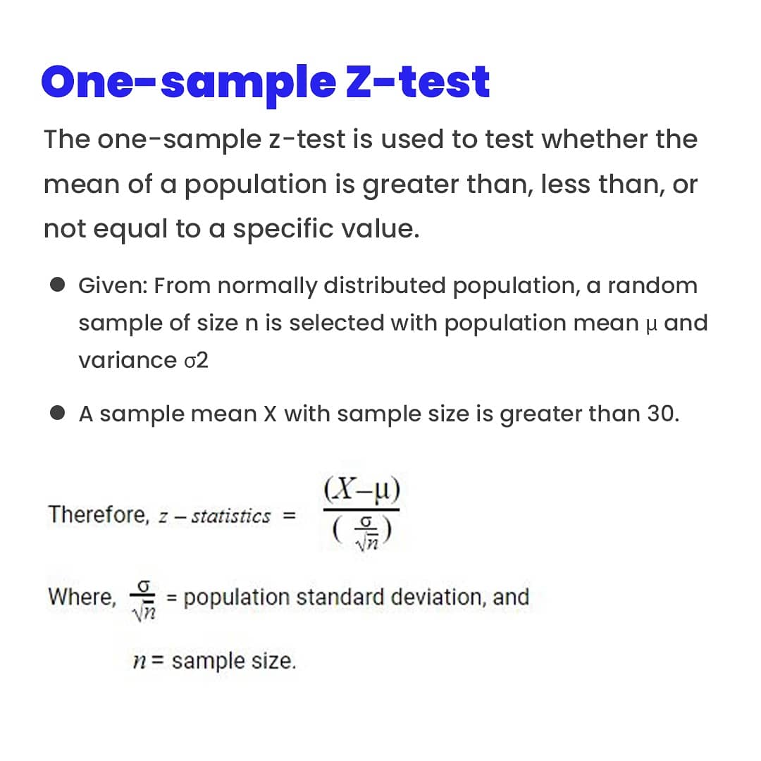 AnalyticsSteps's tweet image. Brief introduction of Z-test.
#ztest #hypothesistesting #statistics #ztestformula