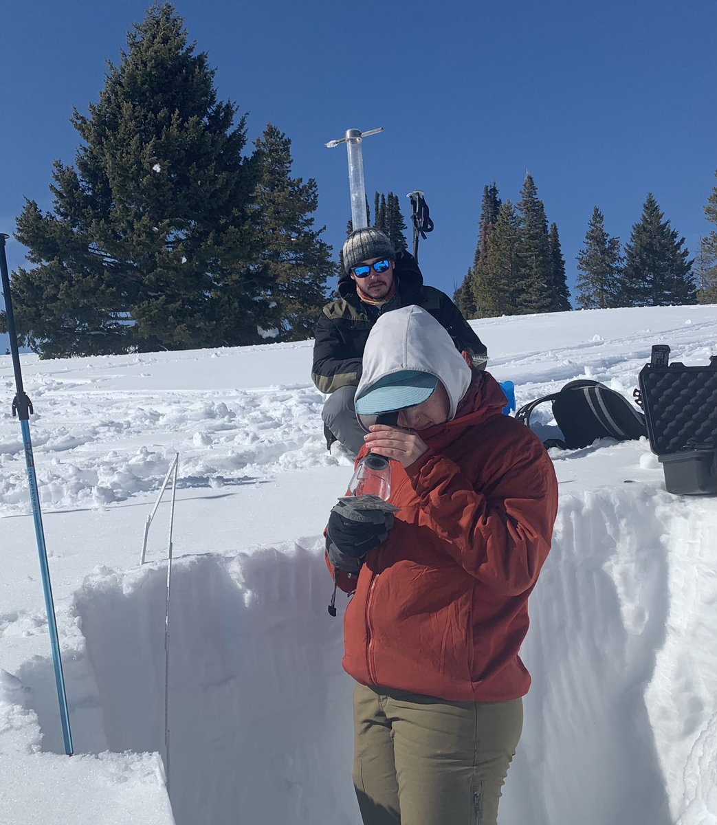 snowradar's tweet photo. Another awesome #fieldday with this fantastic #SnowPhysics class. Density, temp, stratigraphy, LWC, SWE coring, NIR, SMP, stability tests. @boisestateuniversity @NASAExpeditions #SnowEx2021 https://t.co/eW19AbRV0L