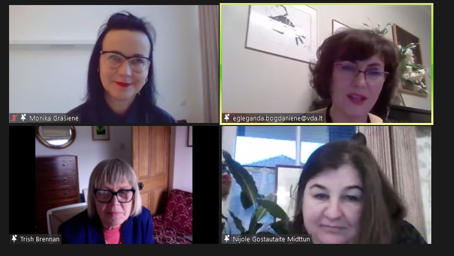 MTU_Crawford's tweet photo. Egle Bogdaniene + Monika Žaltauskaitė Grasiene (with  Nijole Gostautaite Midttun, Lithuanian University of Health Sciences) joined us from Lithuania to make their #MAKE2021 presentation.  Thank you ladies!!  
#Crawford #MTUCrawford #Cork #objects #materiality #art #performance https://t.co/ZYg9SsPMZ8