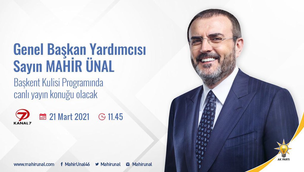 mahirunal's tweet photo. Bugün saat 11.45’te @kanal7 ekranlarında Başkent Kulisi programının canlı yayınına konuk olacağım. https://t.co/CZlFf5jGiA