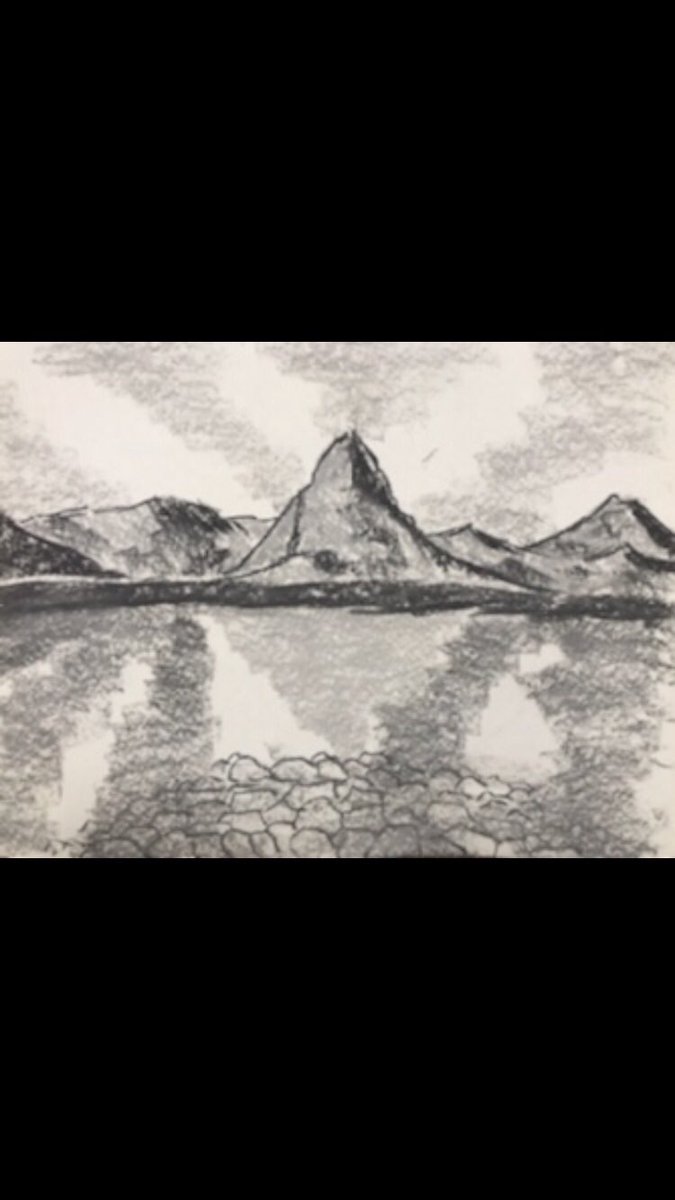 Charcoal landscape #artoninstagram #art #artteacher #instaart #elementaryart #primaryart #pypart #artpyp #ibpypart