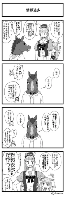 ウマ娘でゴールドシップさんの捕まえたトレーナーがある種のウマだった4コマ漫画を描きました 