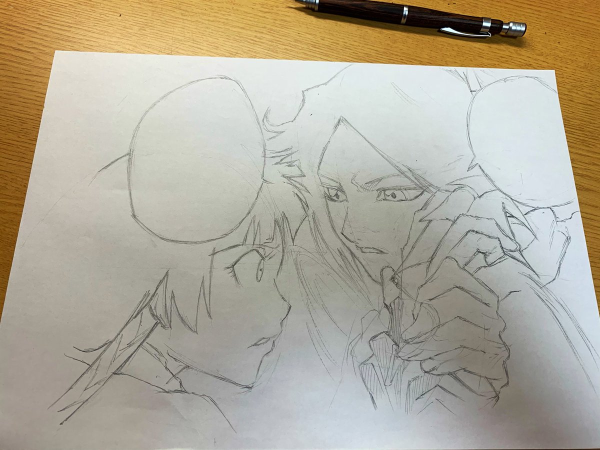 #BLEACH #夜一 #砕蜂 #模写 #イラスト 
 好きっっっっですっ!!
これはペン入れてちゃんと黒塗ろうと思います(多分)!( ・ㅂ・)و ̑̑ 