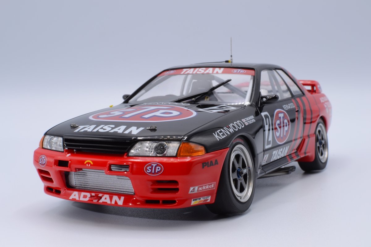 マーボー 1 24 ハセガワ Stp Taisan Gt R 完成しました 1993年の後半に似た仕様にしました 後期にしたので改修が大変でした そのまま作ればよかった とりあえず完成したのでヨシ Graandツーリングカーコンペ Graandツーリングカーコンペ完成