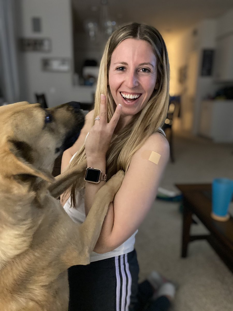 MeeshLynnMan's tweet photo. We’re excited! 2nd dose ✅ 💉💕👩🏼‍🏫🐶 https://t.co/1wCDhSy5wC
